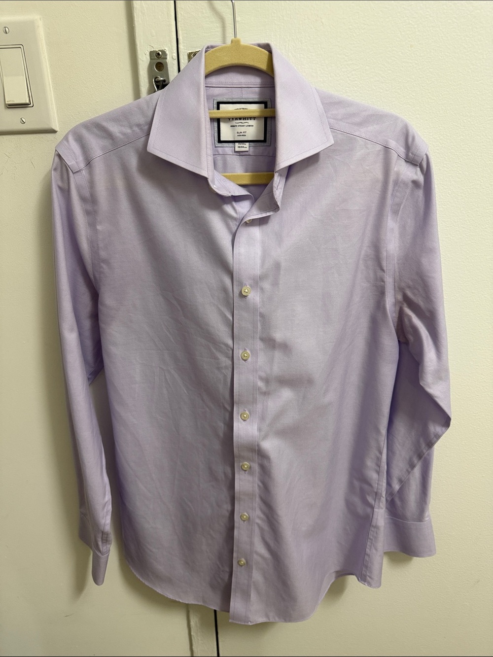 Charles Tyrwhitt Non-Iron Slim Fit Lavender Dress Shirt 15/33